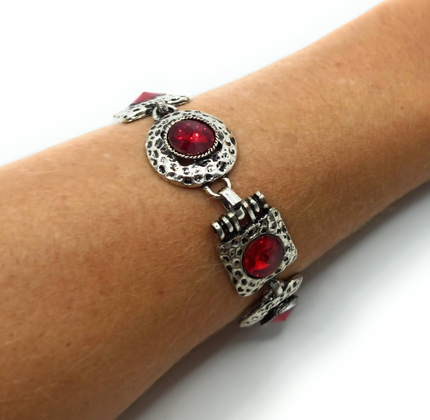 Pulsera Cristales · Rojo