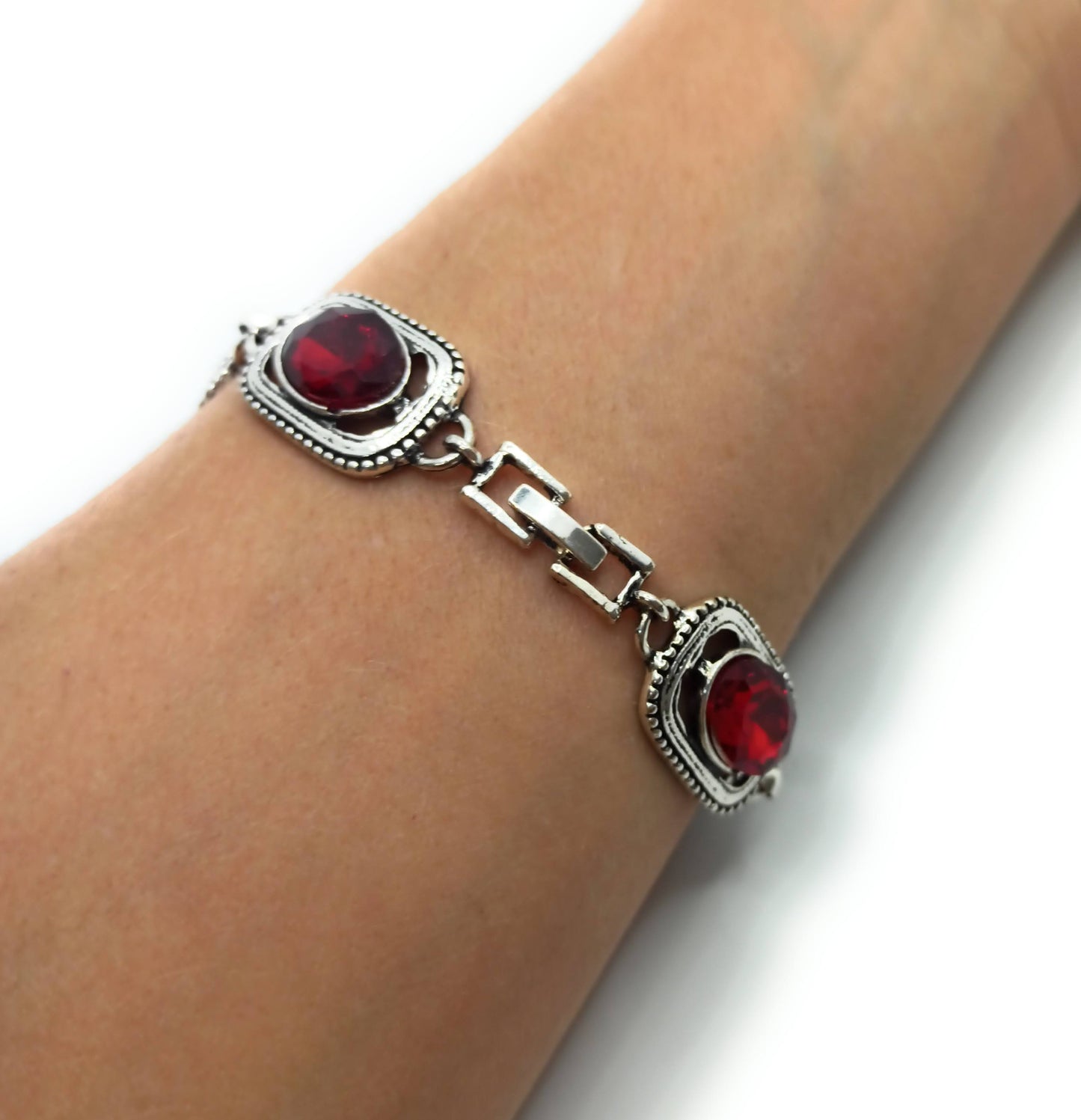 Pulsera Cristales · Rojo