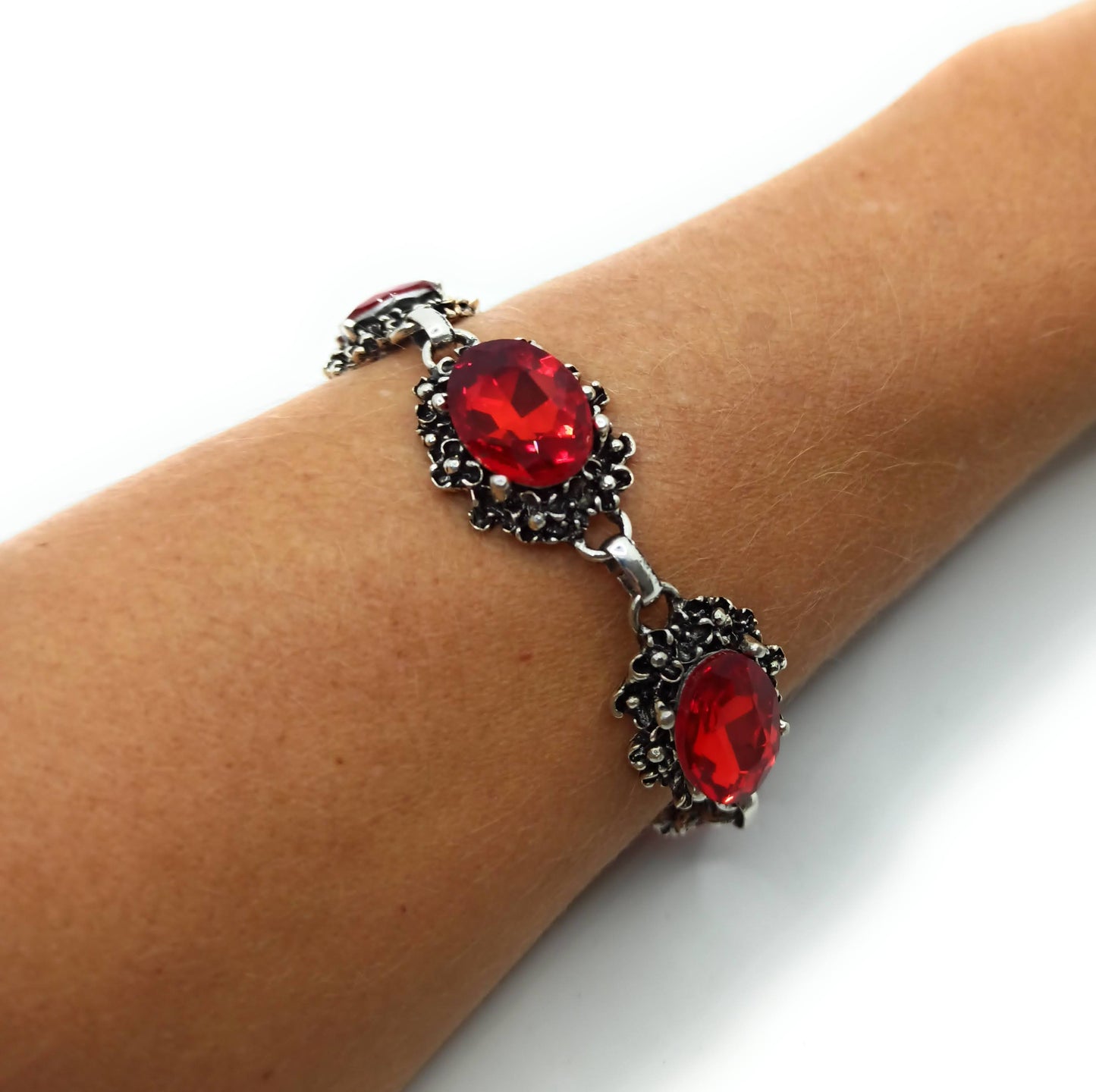 Pulsera Cristales · Rojo