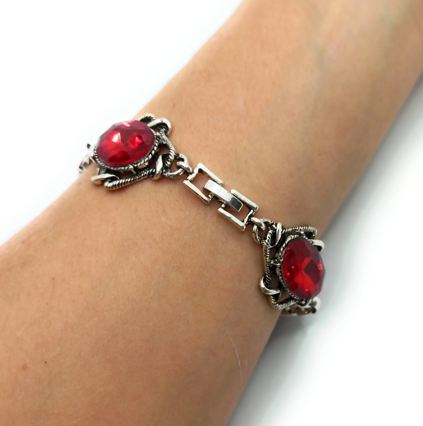 Pulsera Cristales · Rojo