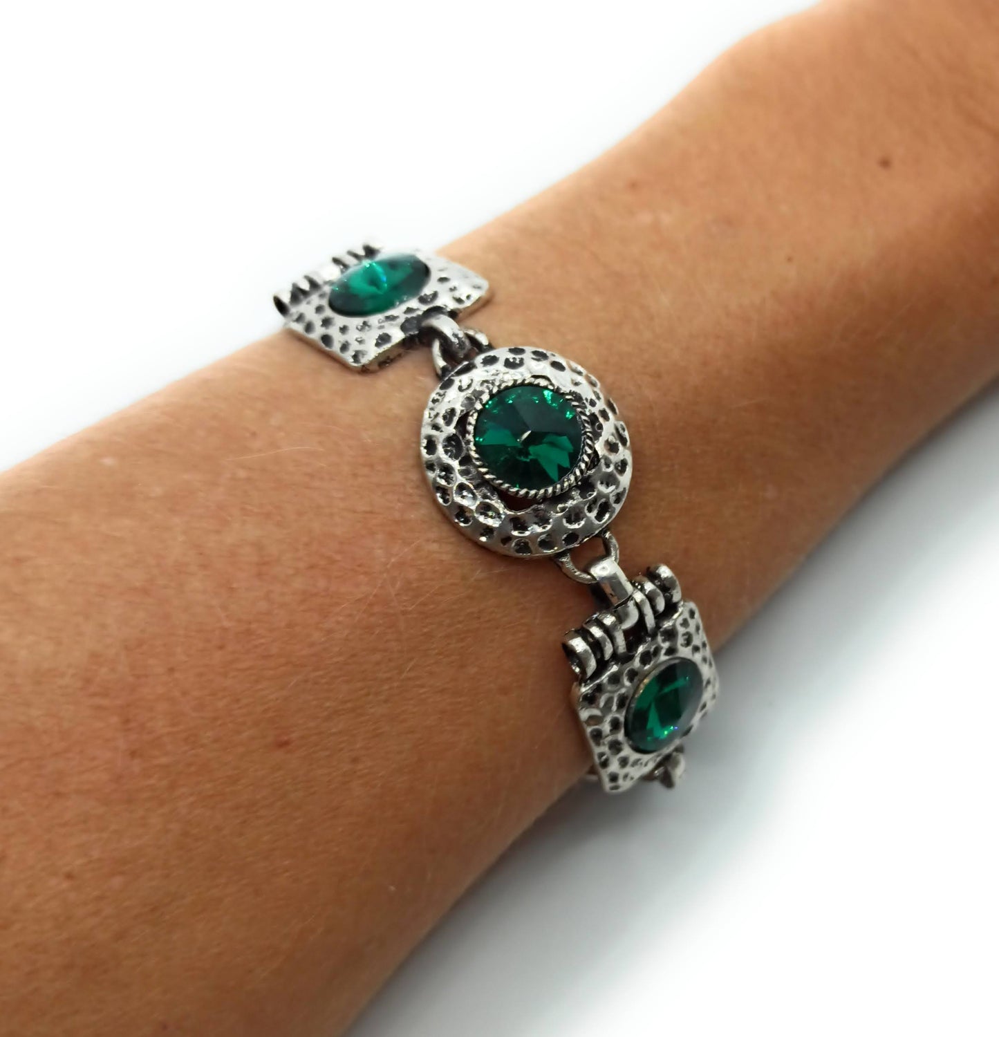 Pulsera Cristales · Verde Esmeralda