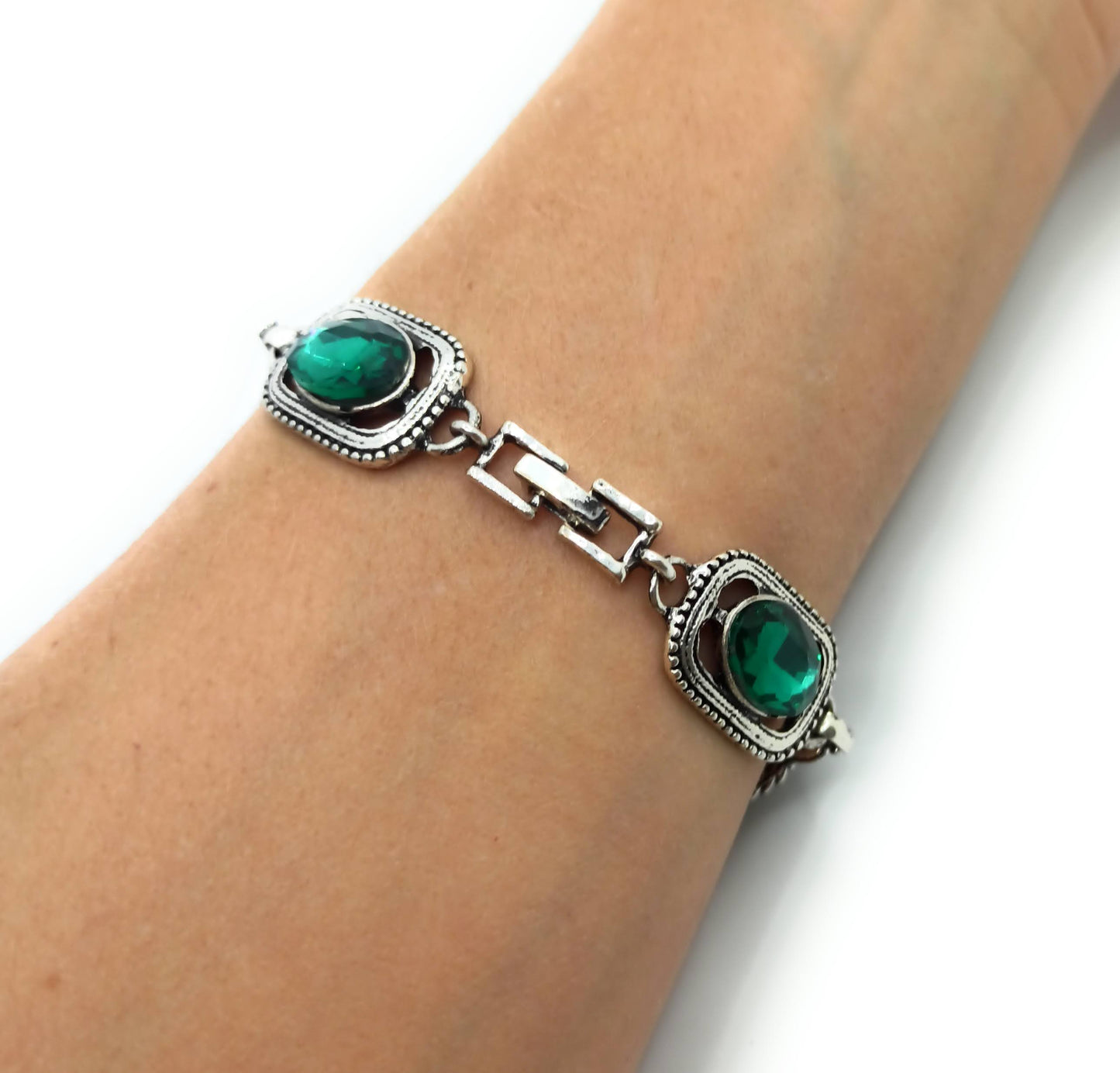 Pulsera Cristales · Verde Esmeralda