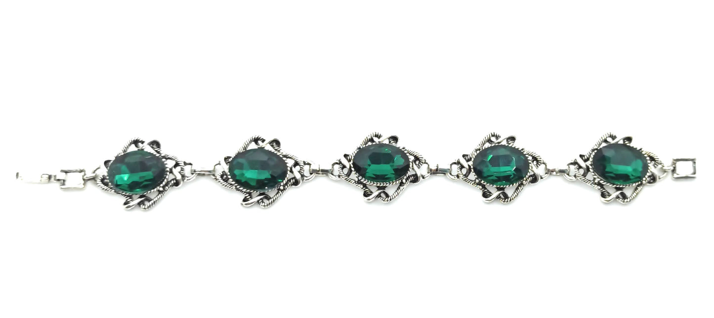 Pulsera Cristales · Verde Esmeralda