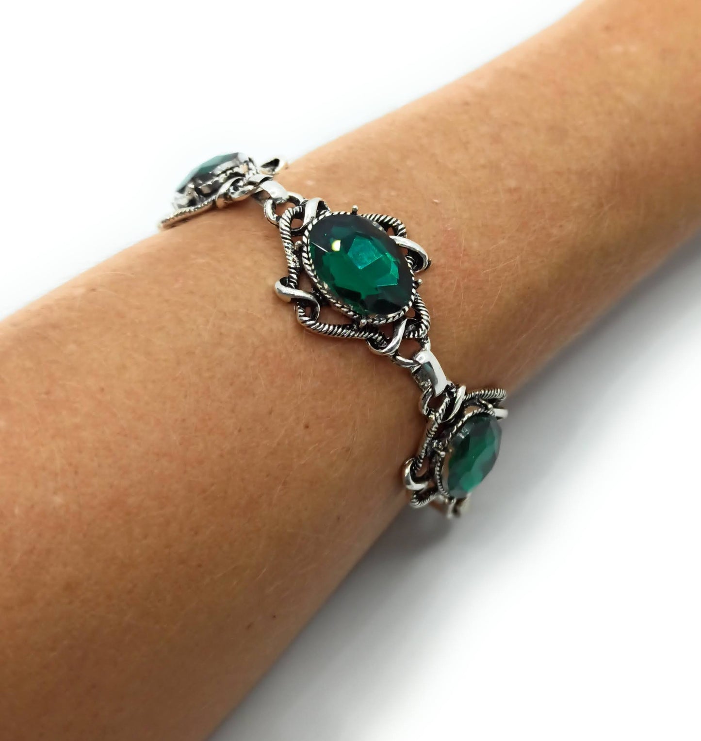 Pulsera Cristales · Verde Esmeralda