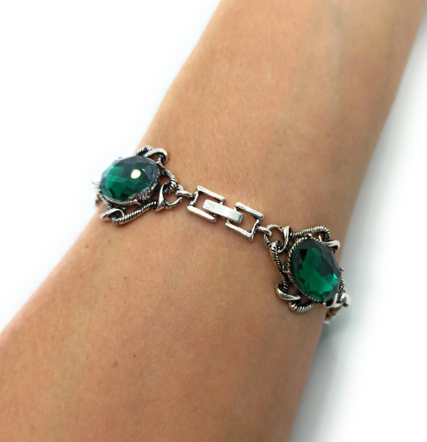 Pulsera Cristales · Verde Esmeralda