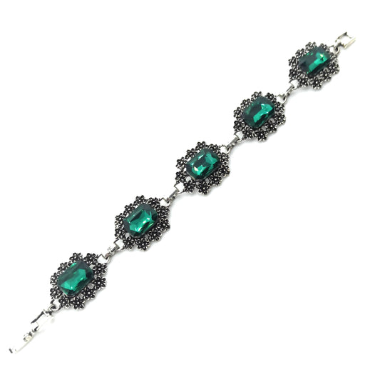 Pulsera Cristales · Verde Esmeralda