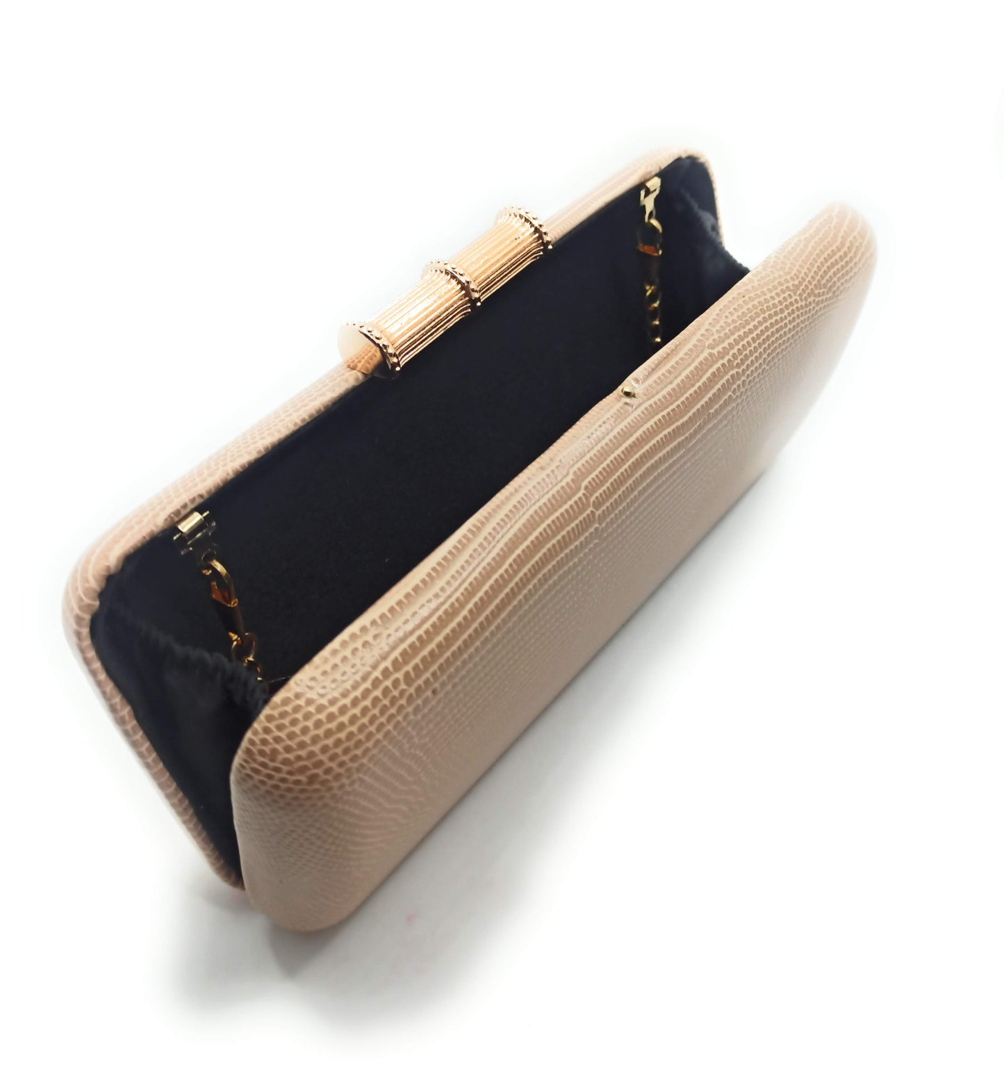 Cartera De Mano Bolso Fiesta Alargado · Bambú Beis