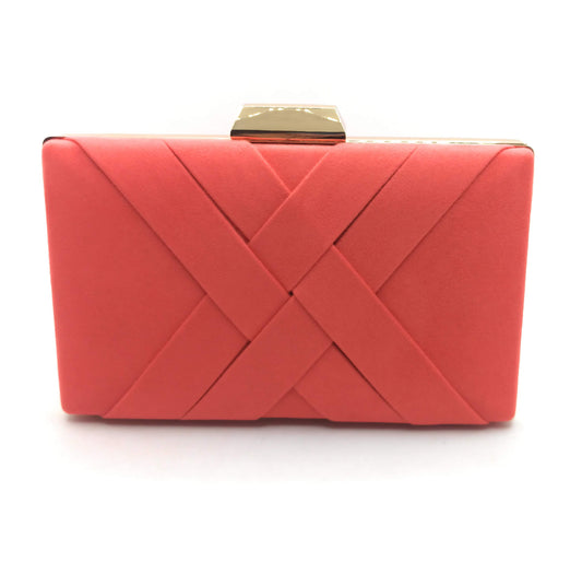 Sac bandoulière/sac de soirée en daim corail (Dernier exemplaire !)