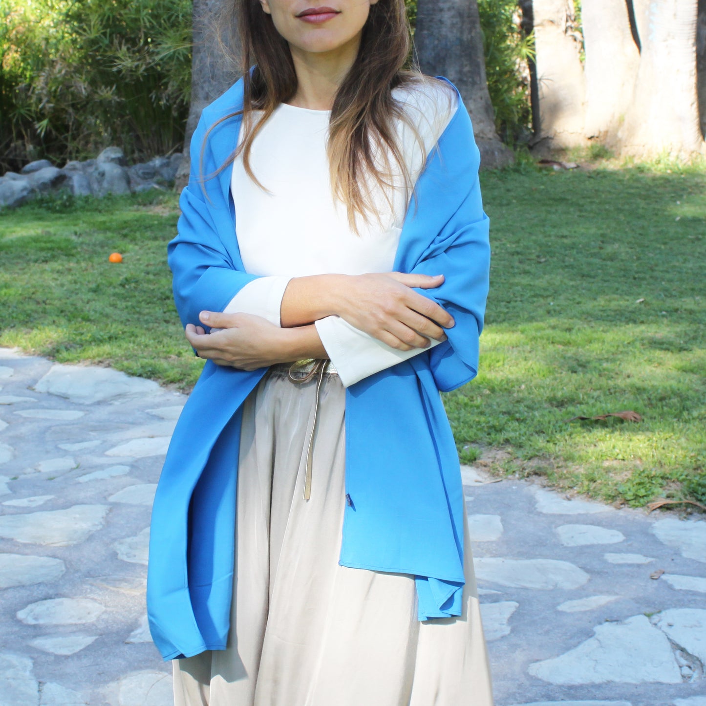 Chal Crepe de Seda · Azul Cielo Grande (50x200cm)