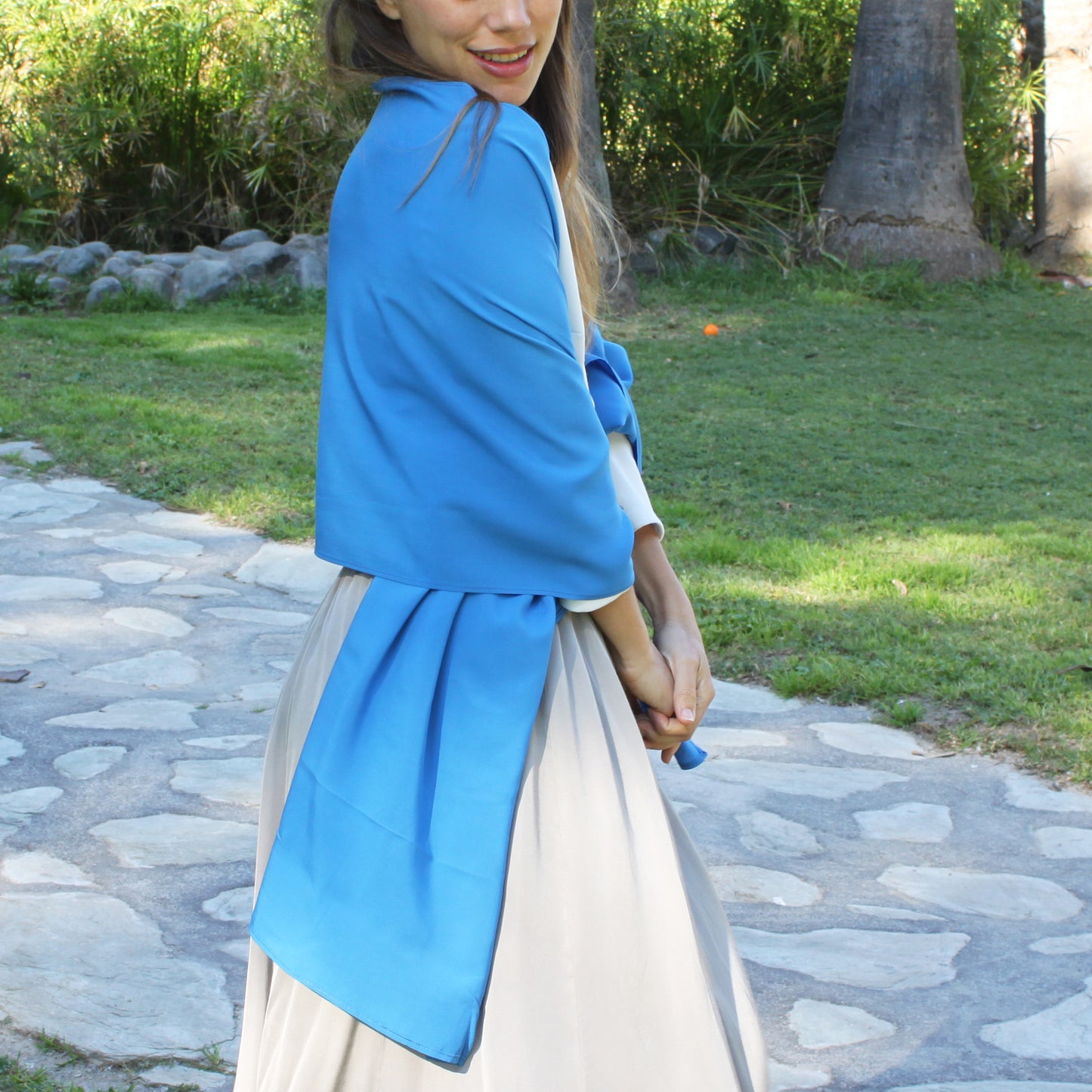 Chal Crepe de Seda · Azul Cielo Grande (50x200cm)