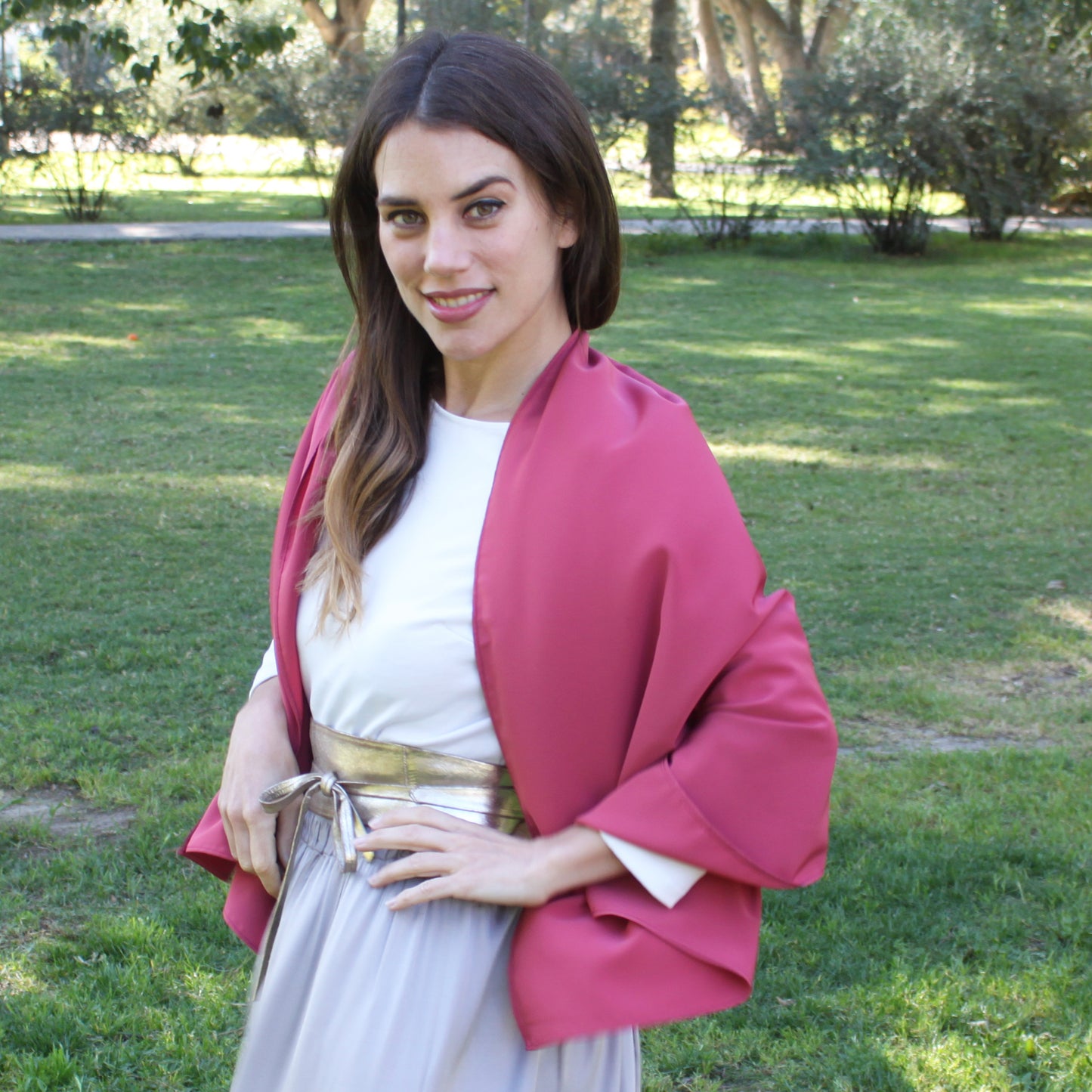 Chal de Fiesta Crepe de Seda – Elegancia Artesanal Hecha en Sevilla · Burdeos (50x150cm) última unidad!