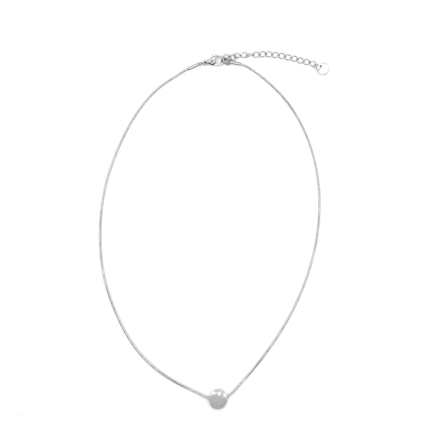 Collar Corto Plateado · Círculo