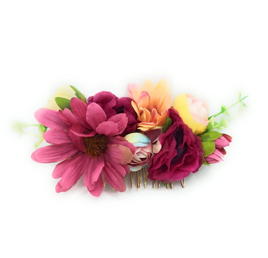 Peineta Floral Flamenca Bodas Fiestas · Multicolor (última unidad!)