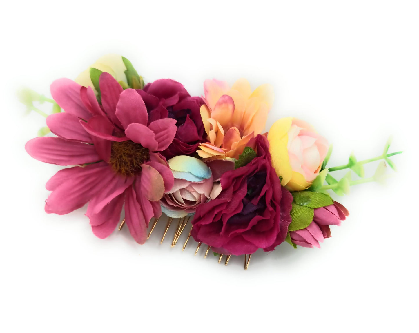 Peineta Floral Flamenca Bodas Fiestas · Multicolor (última unidad!)