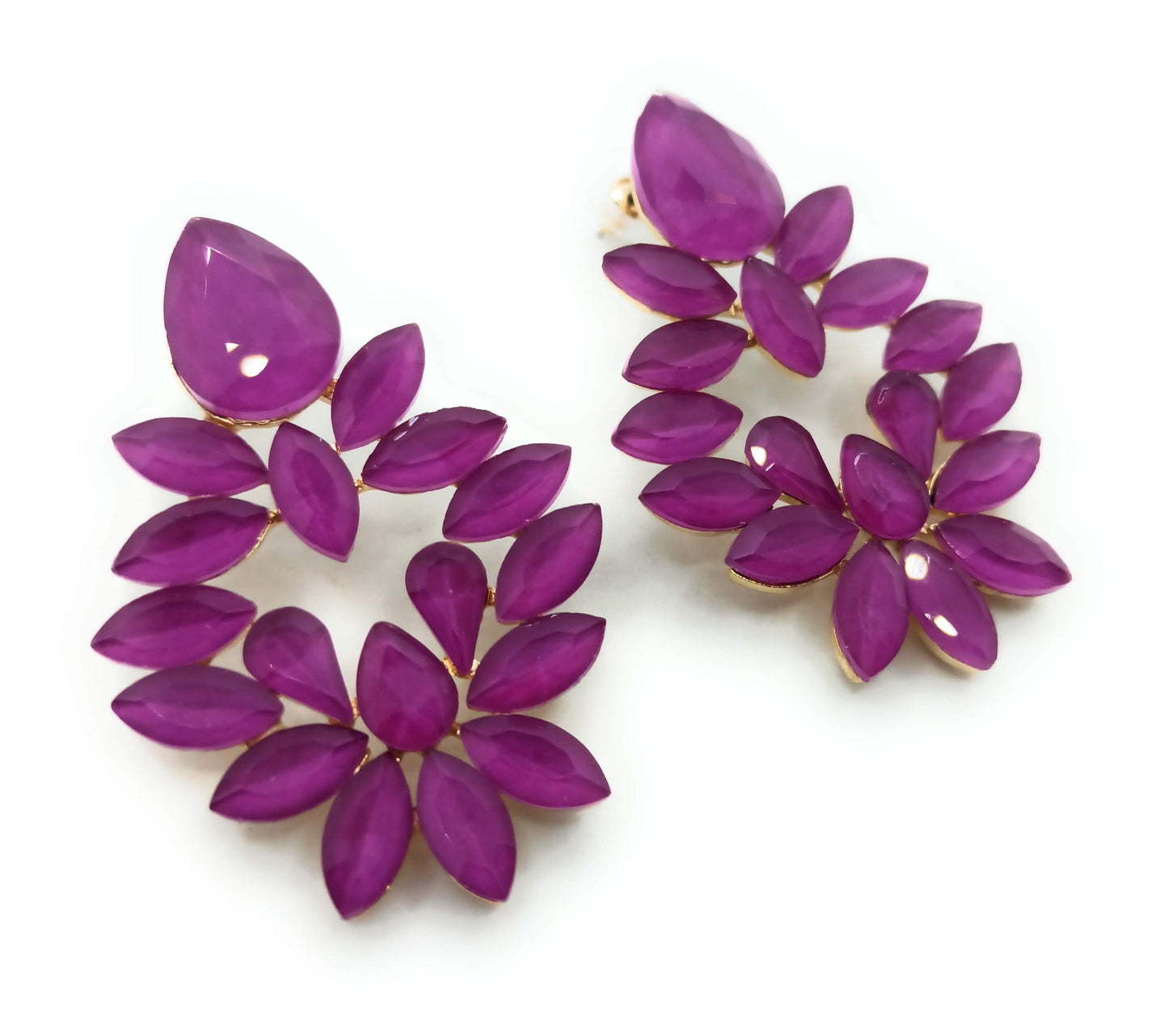 Pendientes Grandes Cristales · Buganvilla (últimas unidades!)