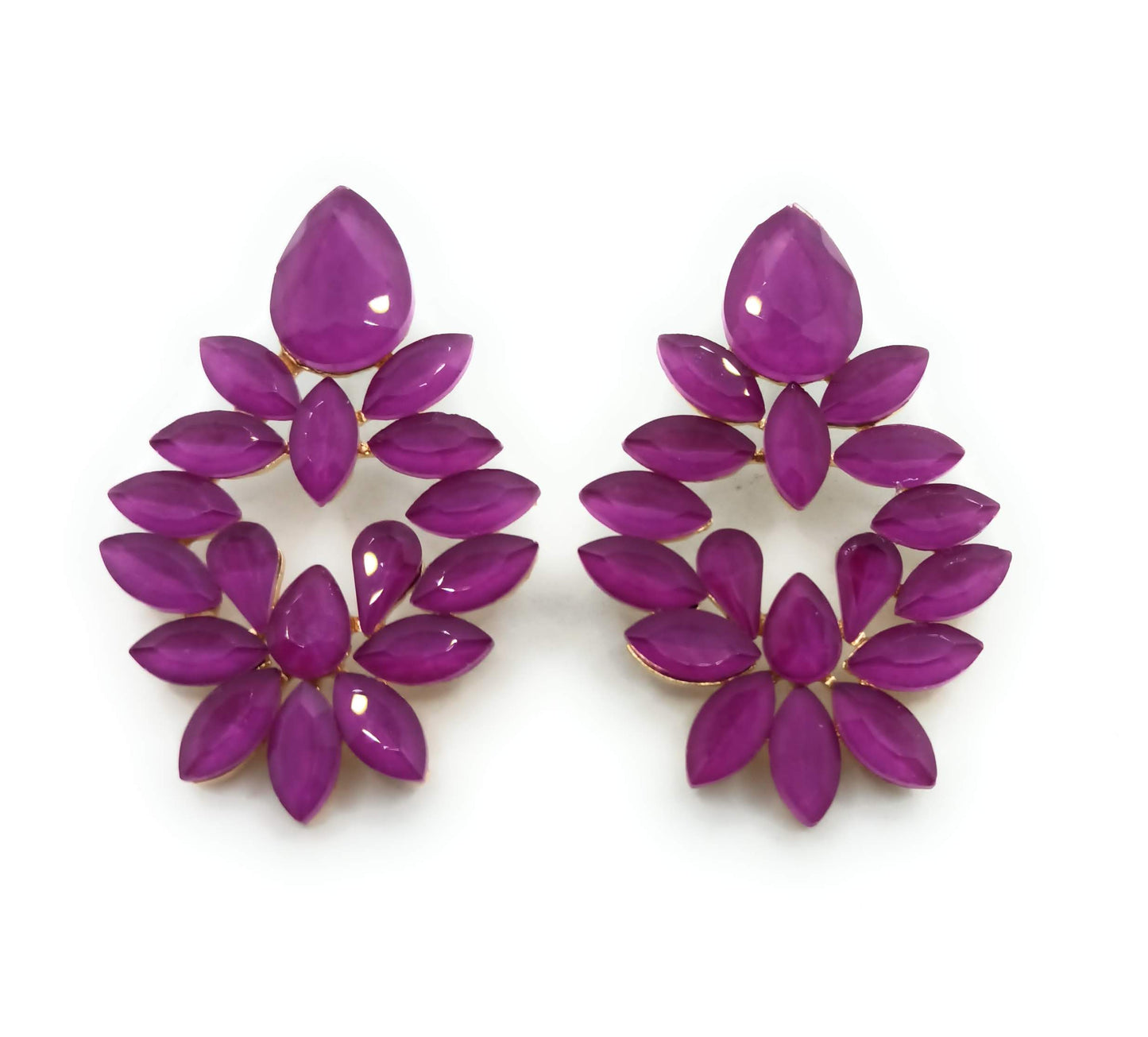 Pendientes Grandes Cristales · Buganvilla (últimas unidades!)