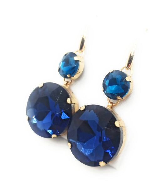 Pendientes Largos de Cristales de Colores XL · Azul