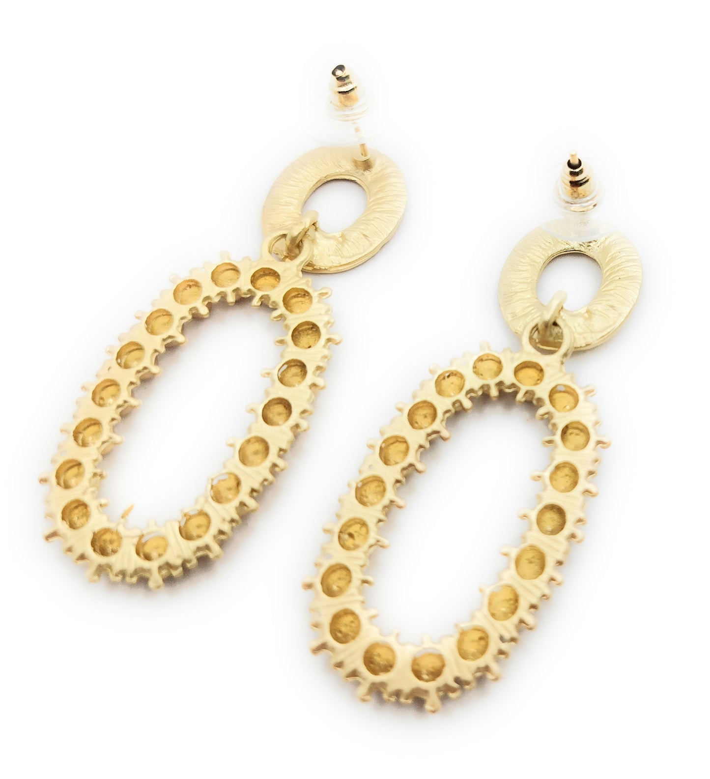 Pendientes dorados largos · Aros Bolitas Oro Mate