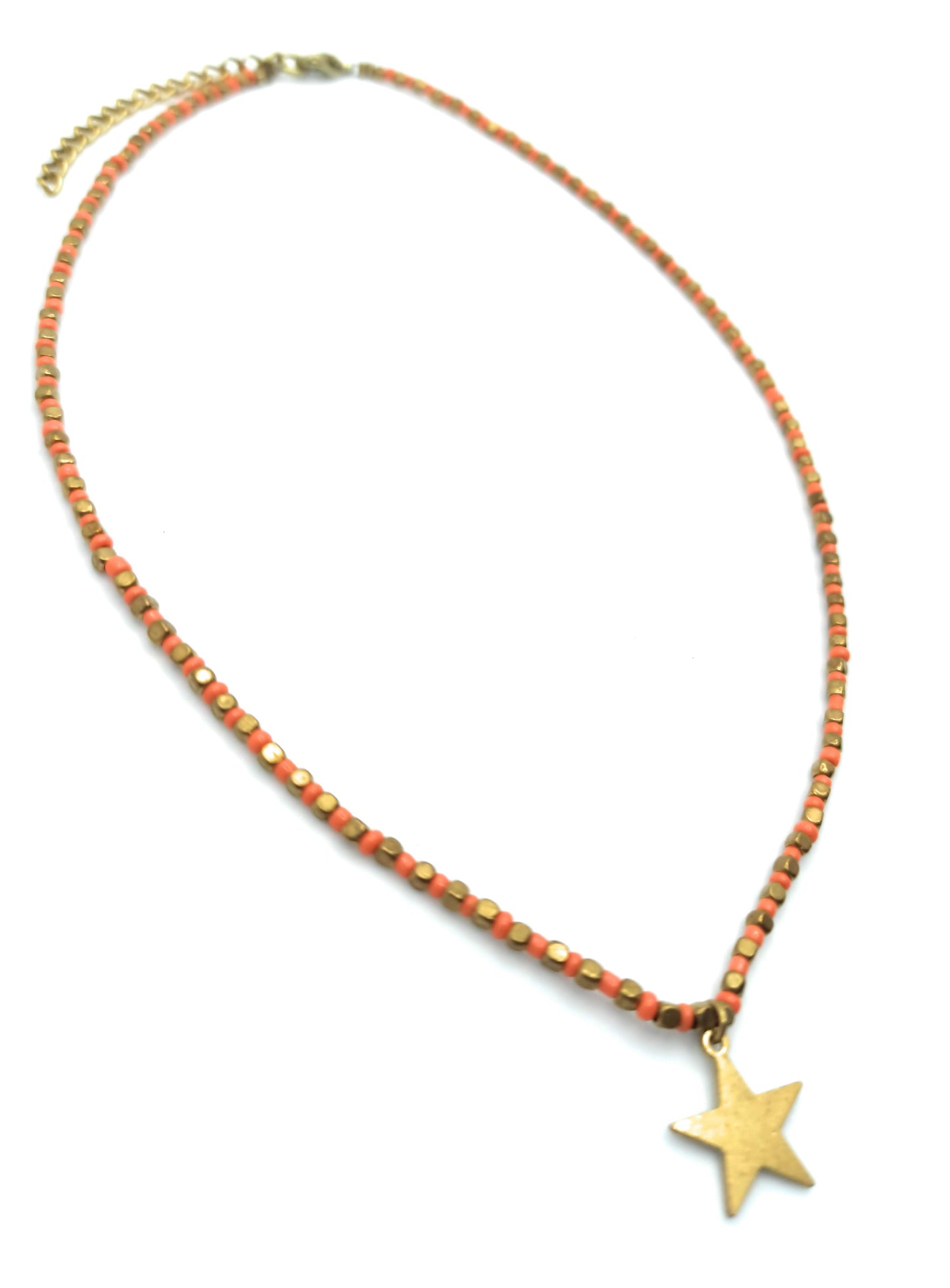 Collar con Cuentas · Naranja Estrella