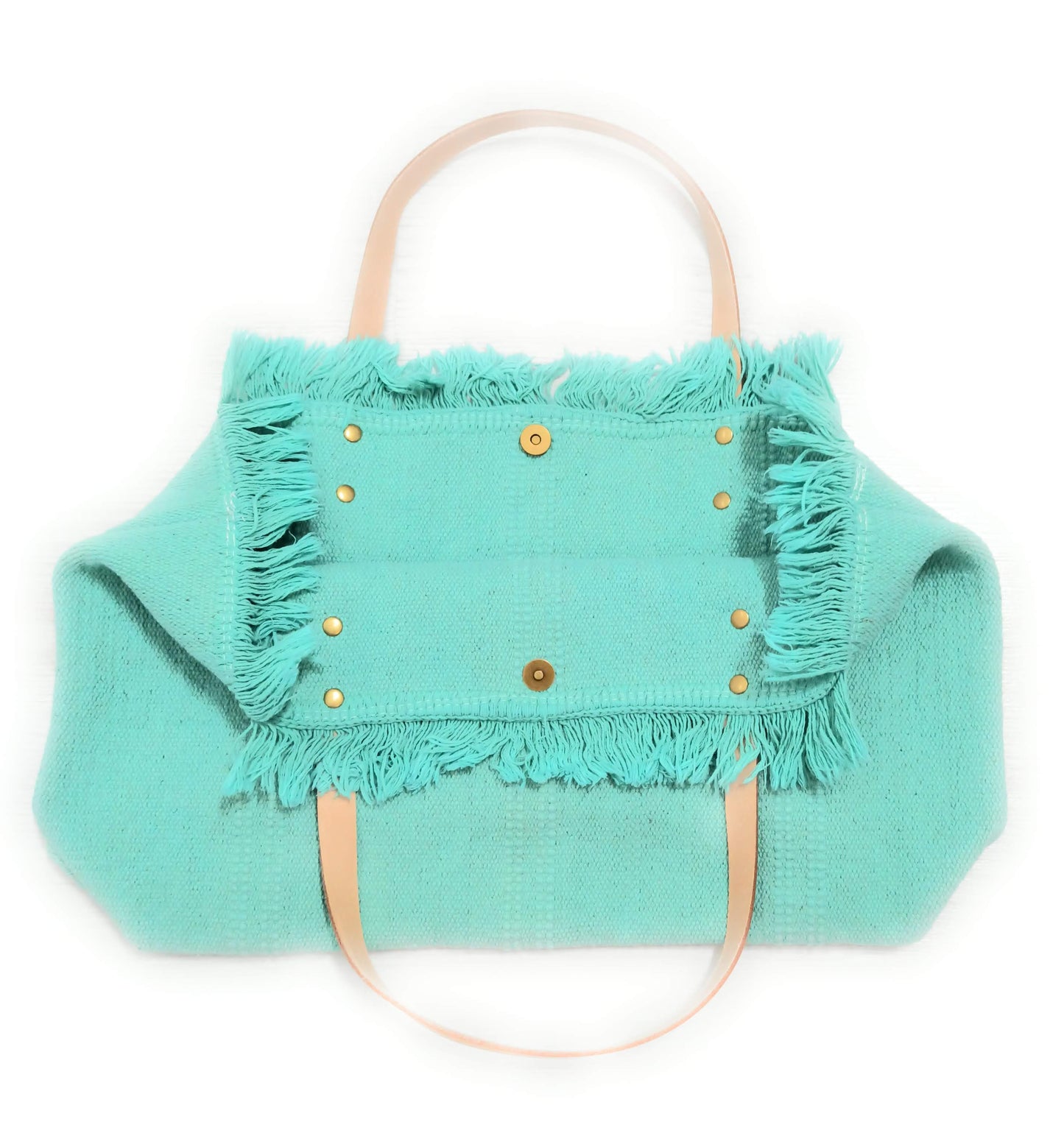 Bolso Grande de Tela 100% Algodón Shopper · Turquesa