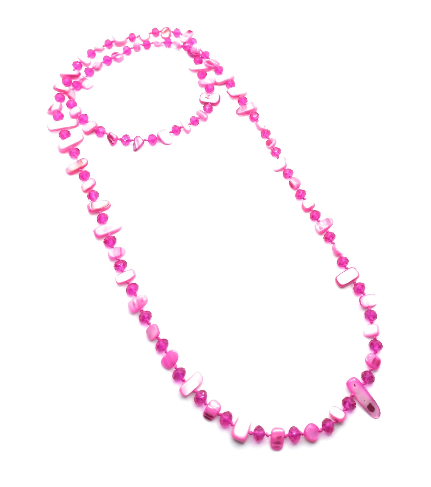 Collar Largo de Nácar · Fucsia