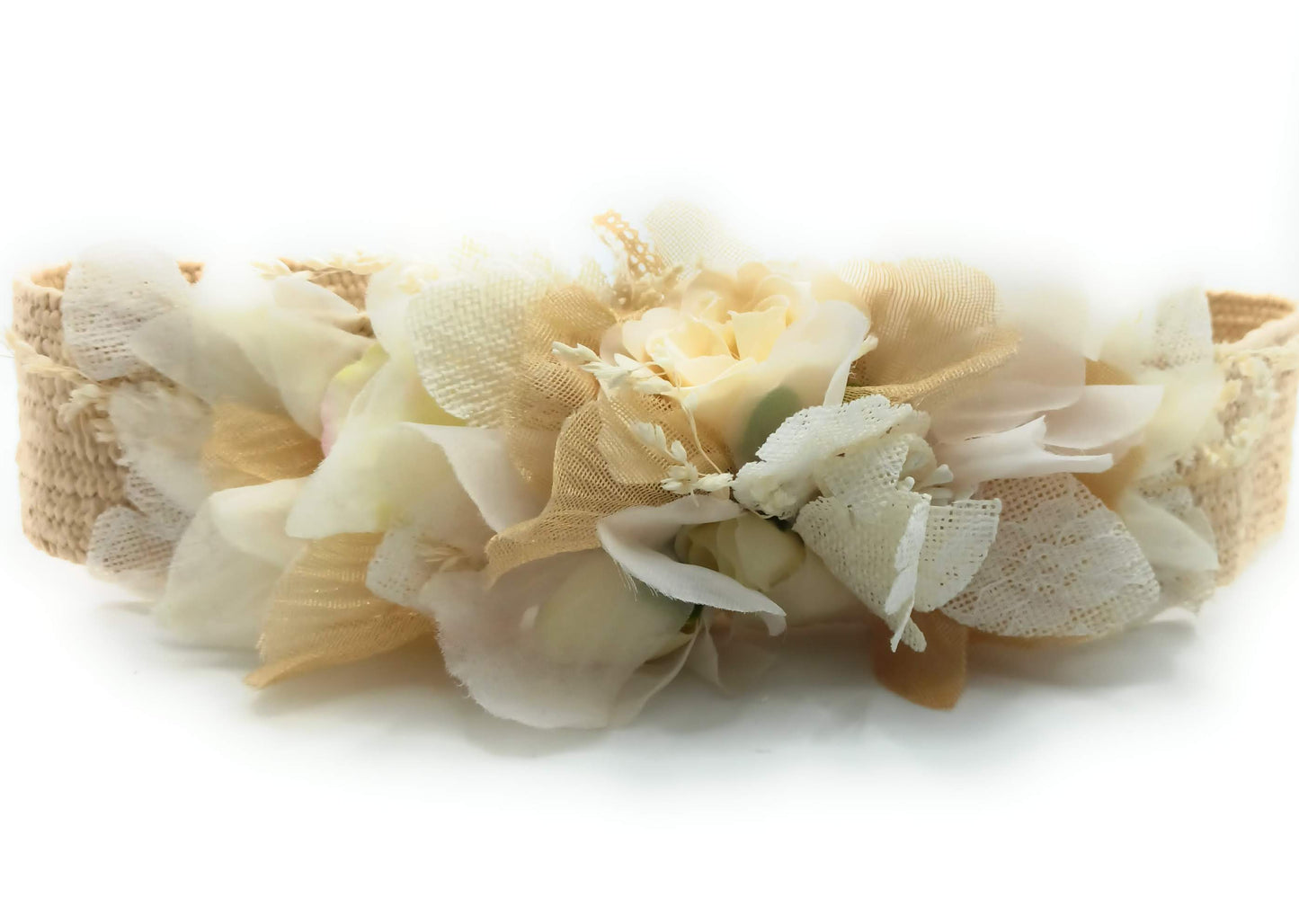 Cinturón de Flores · Rafia Crema