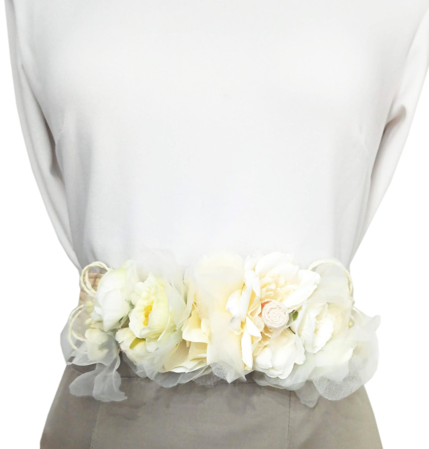 Cinturón de Flores · Rafia Blanco (última unidad!)