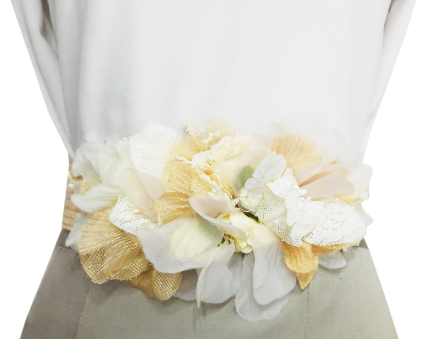 Cinturón de Flores · Rafia Crema