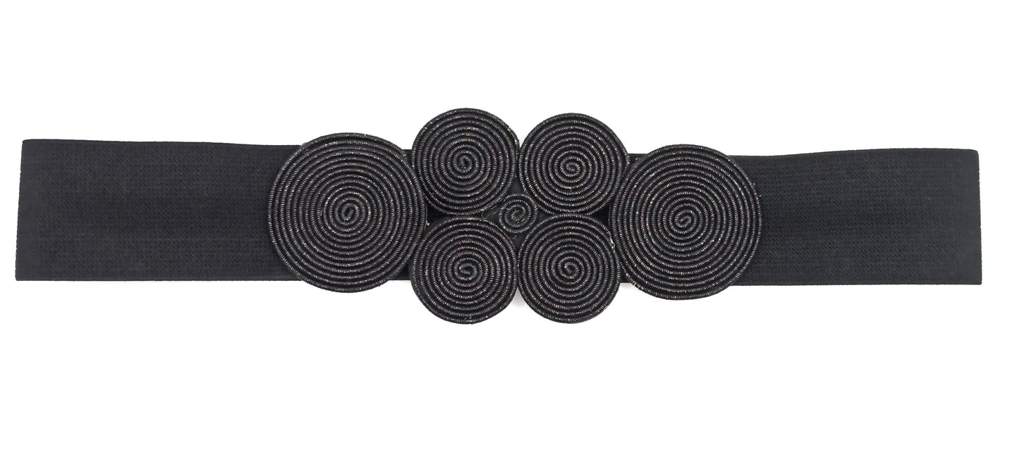 Cinturón Elástico Cordón de Seda · Negro