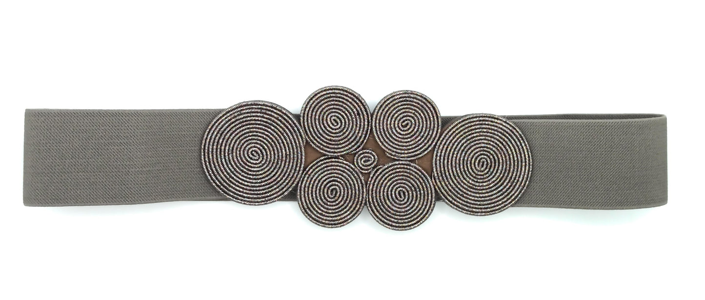 Cinturón Elástico Cordón de Seda · Platino