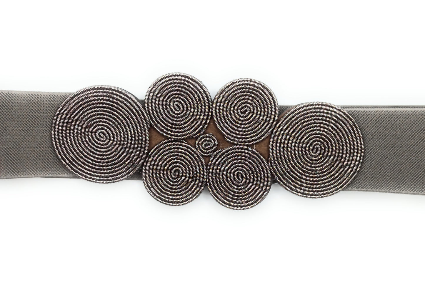 Cinturón Elástico Cordón de Seda · Platino