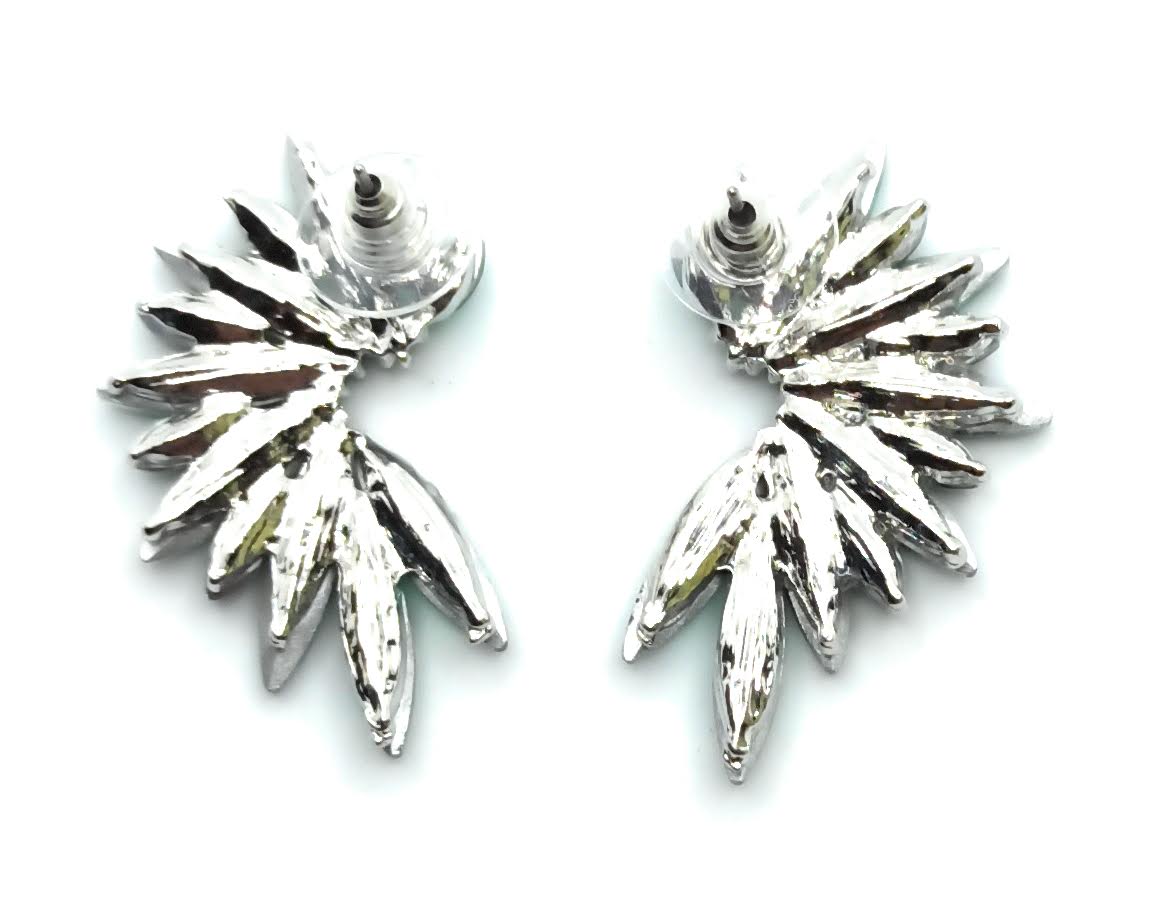 Pendientes Cristales Brillantes · Verde Esmeralda, Plata