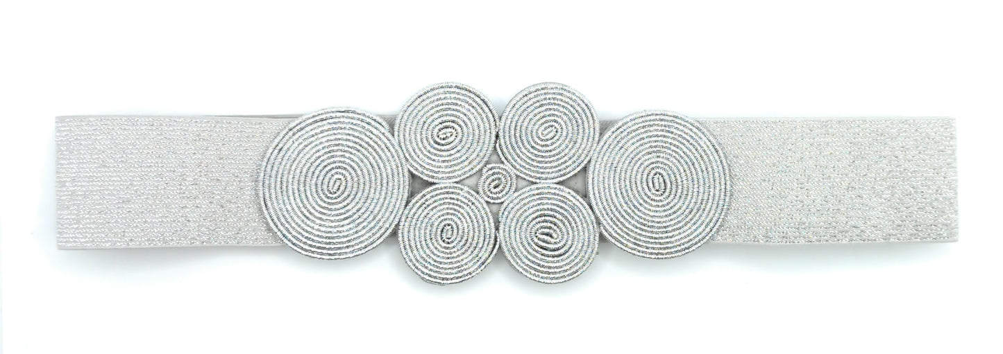 Cinturón Elástico Cordón de Seda · Plata