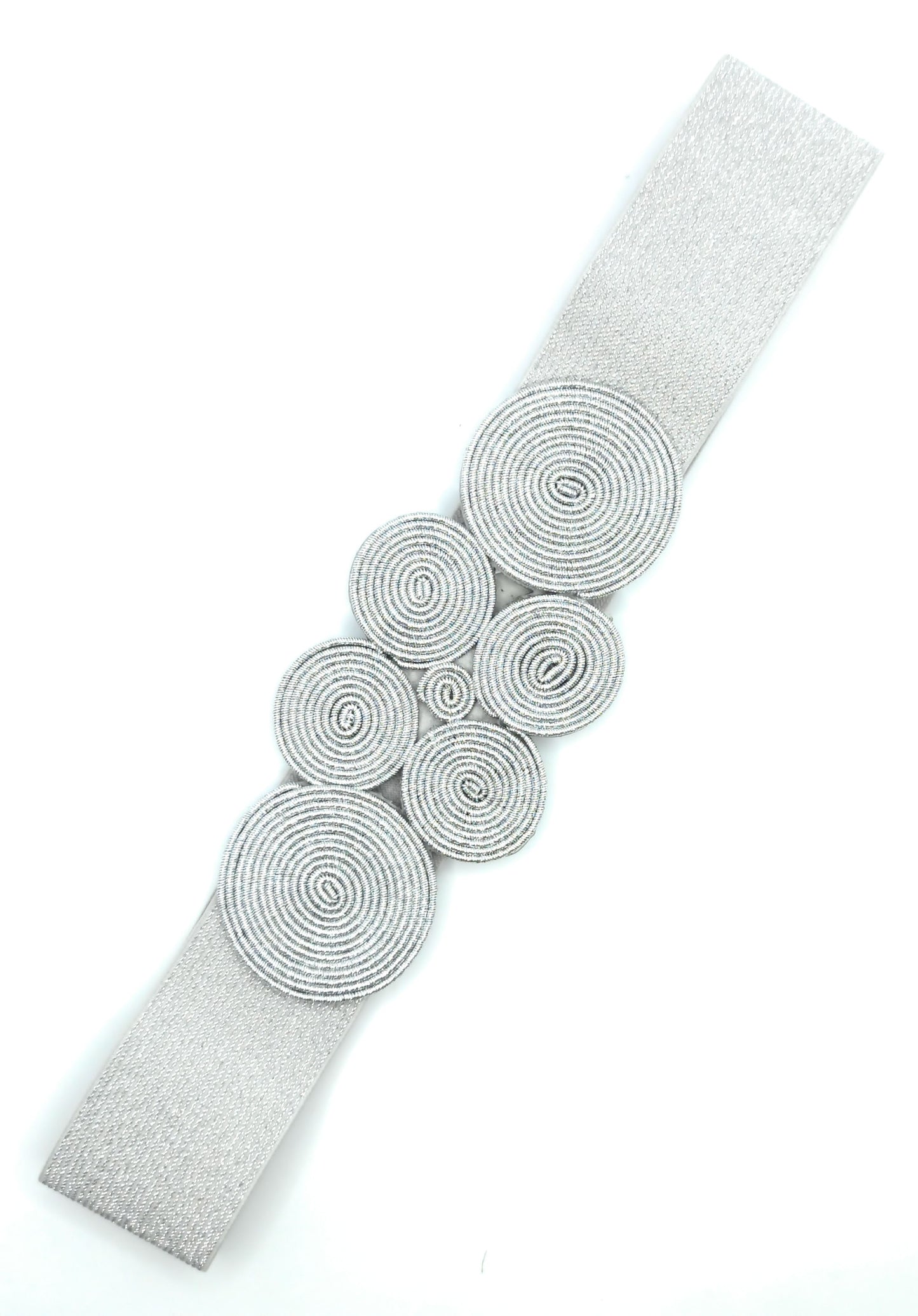 Cinturón Elástico Cordón de Seda · Plata