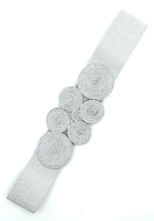 Cinturón Elástico Cordón de Seda · Plata