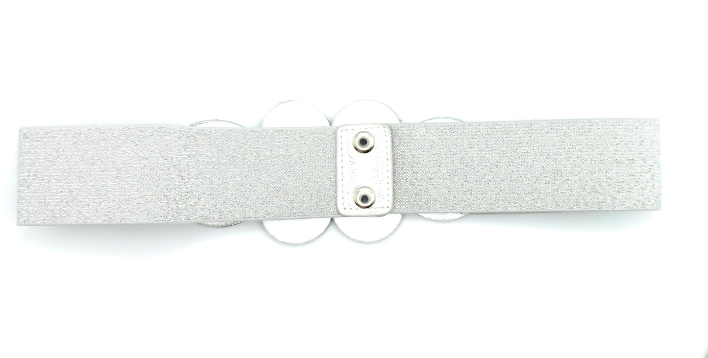 Cinturón Elástico Cordón de Seda · Plata