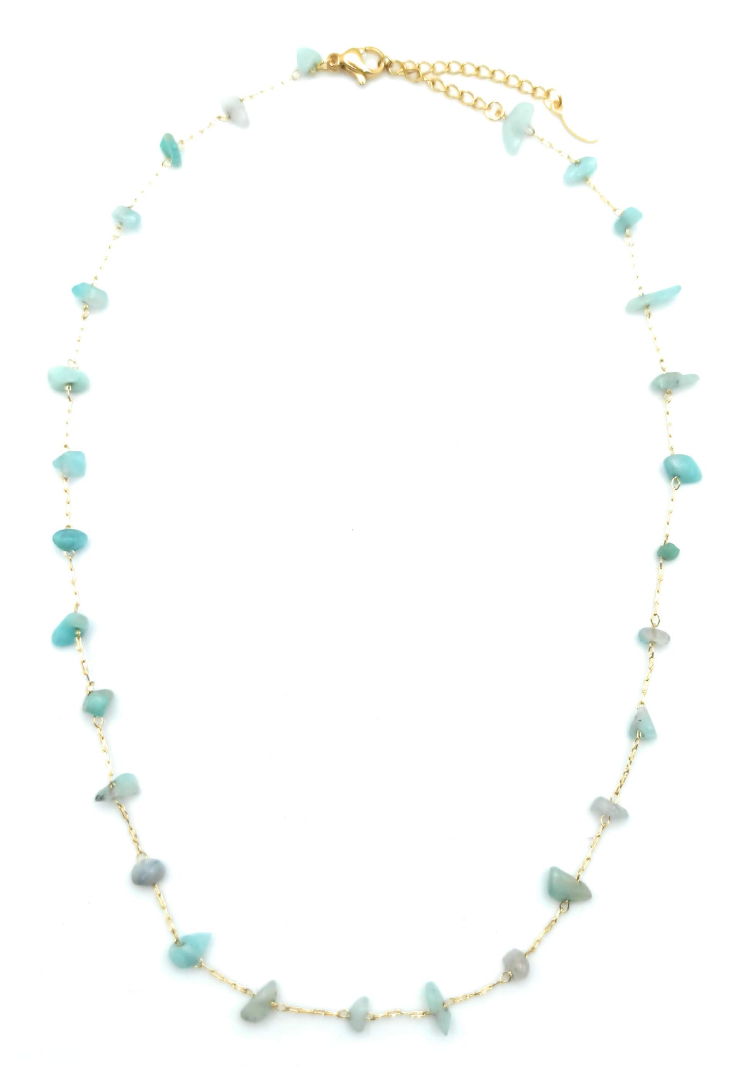 Collar Corto Piedras Semipreciosas · Oro Verde Agua