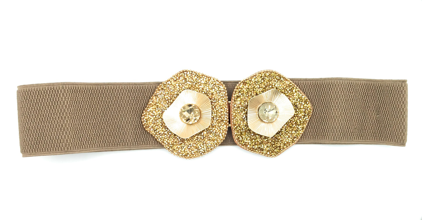 Cinturón Elástico Brillo · Oro