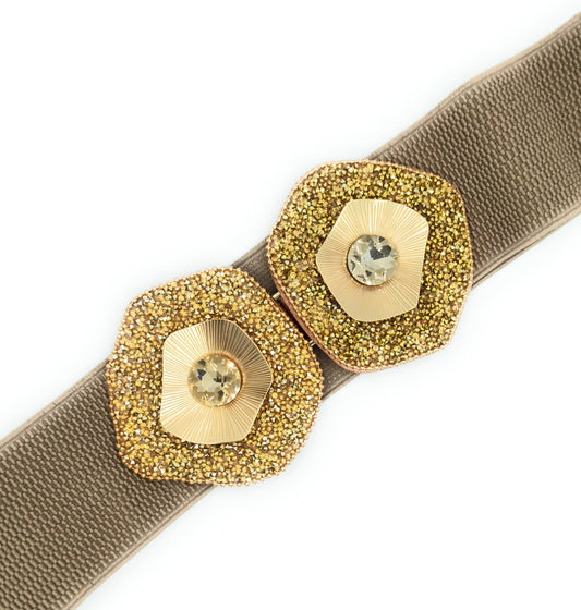 Cinturón Elástico Brillo · Oro