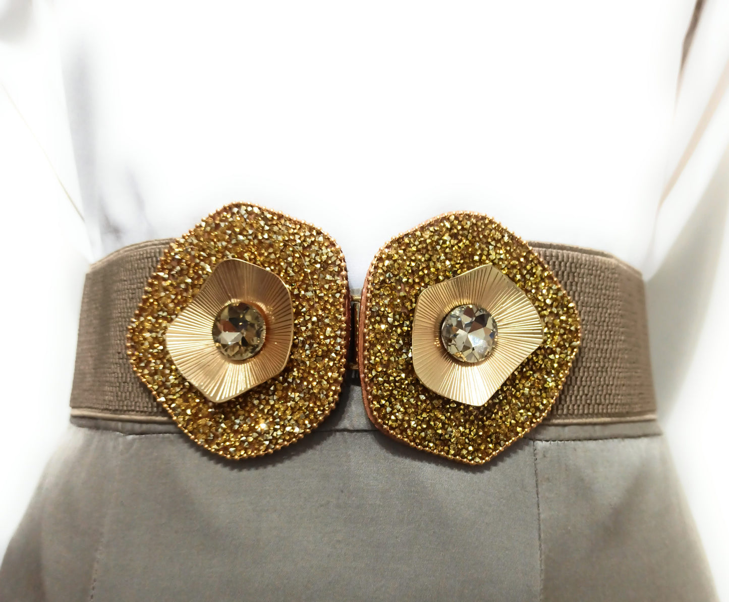 Cinturón Elástico Brillo · Oro