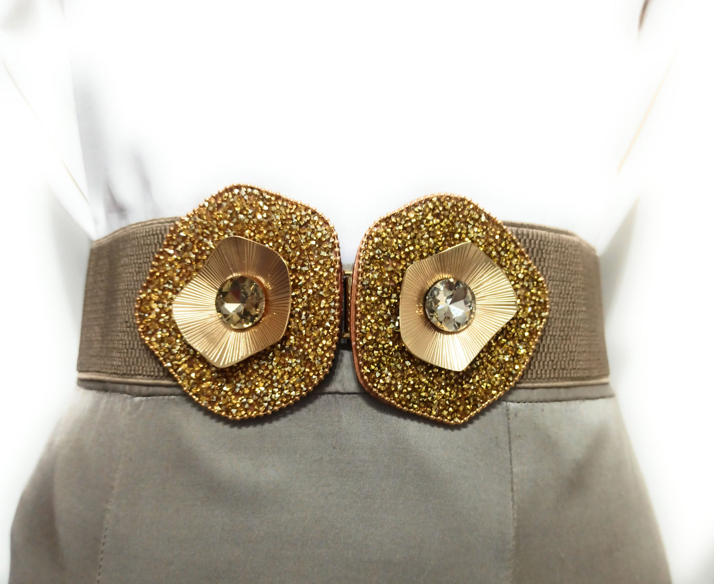 Cinturón Elástico Brillo · Oro