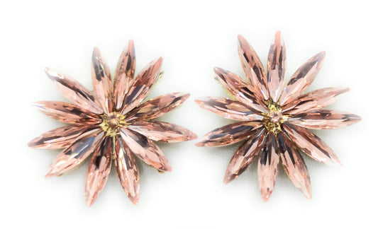 Pendientes Cristales Margarita · Rosado, Oro