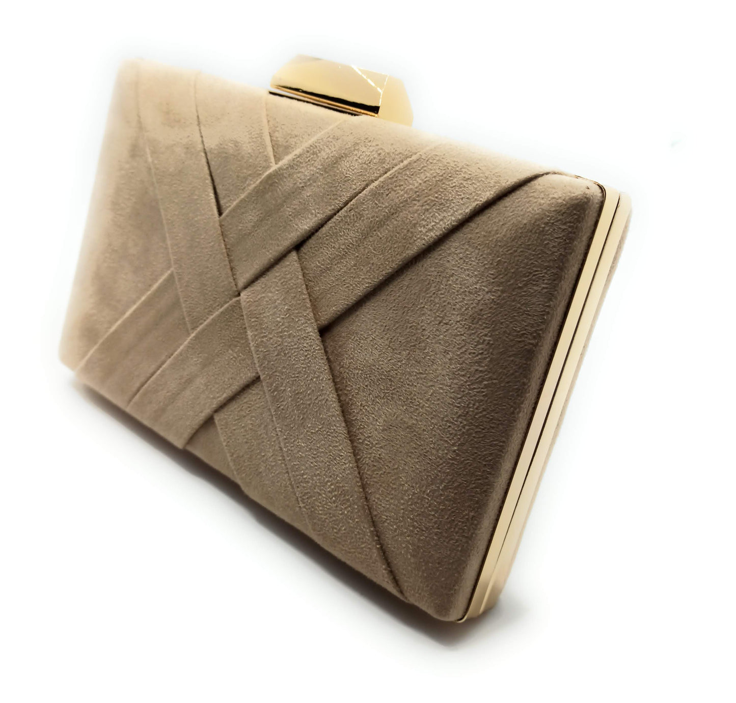 Cartera De Mano Bolso Fiesta · Cruzado Ante Camel (última unidad!)