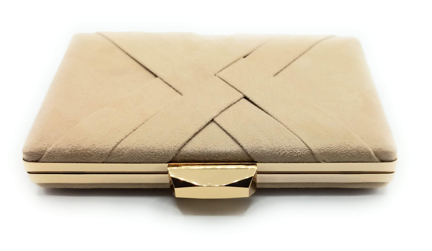Cartera De Mano Bolso Fiesta · Cruzado Ante Camel (última unidad!)