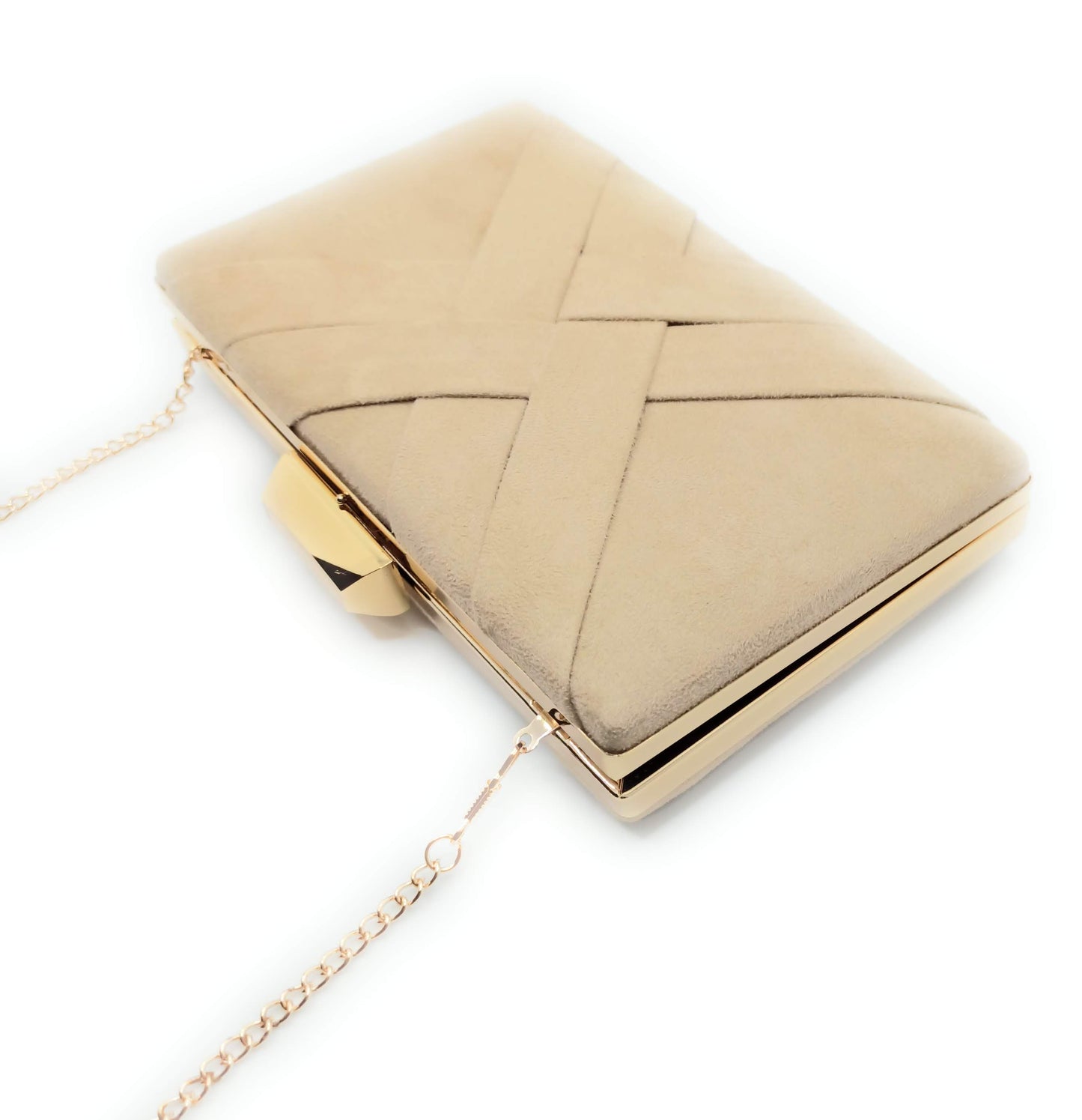 Cartera De Mano Bolso Fiesta · Cruzado Ante Camel (última unidad!)