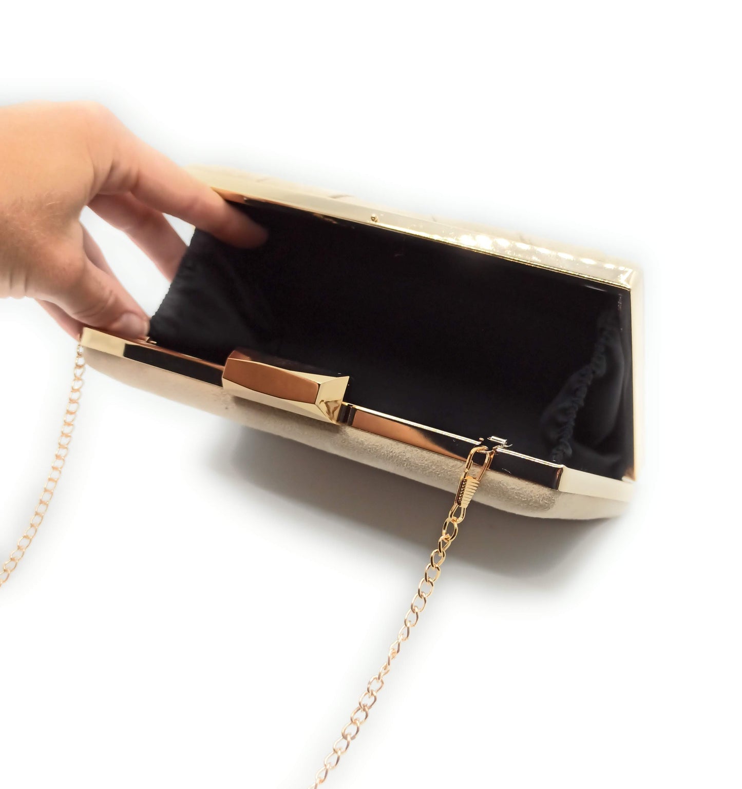 Cartera De Mano Bolso Fiesta · Cruzado Ante Camel (última unidad!)