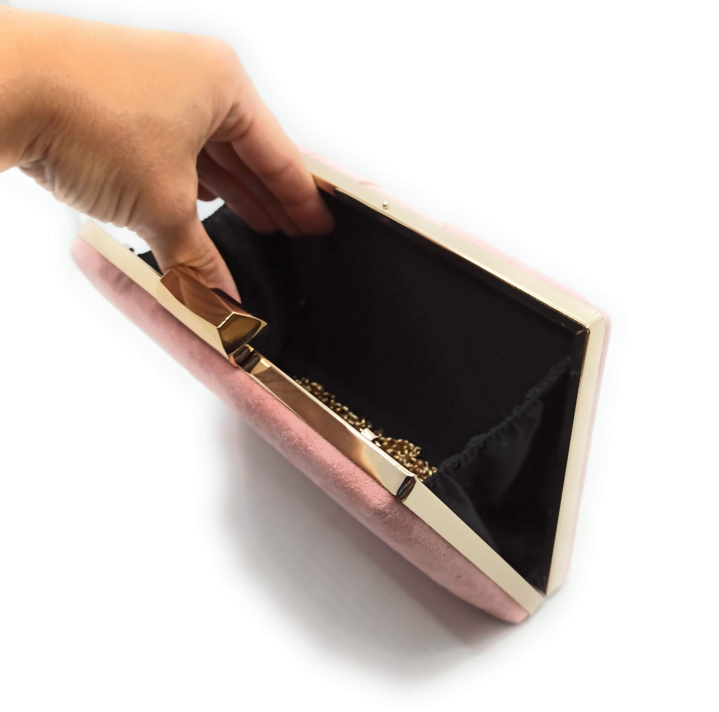 Cartera De Mano Bolso Fiesta · Cruzado Ante Rosa Viejo (últimas unidades!)