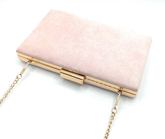 Rechteckige Abendclutch · Nude-Wildleder (Letztes Exemplar!)