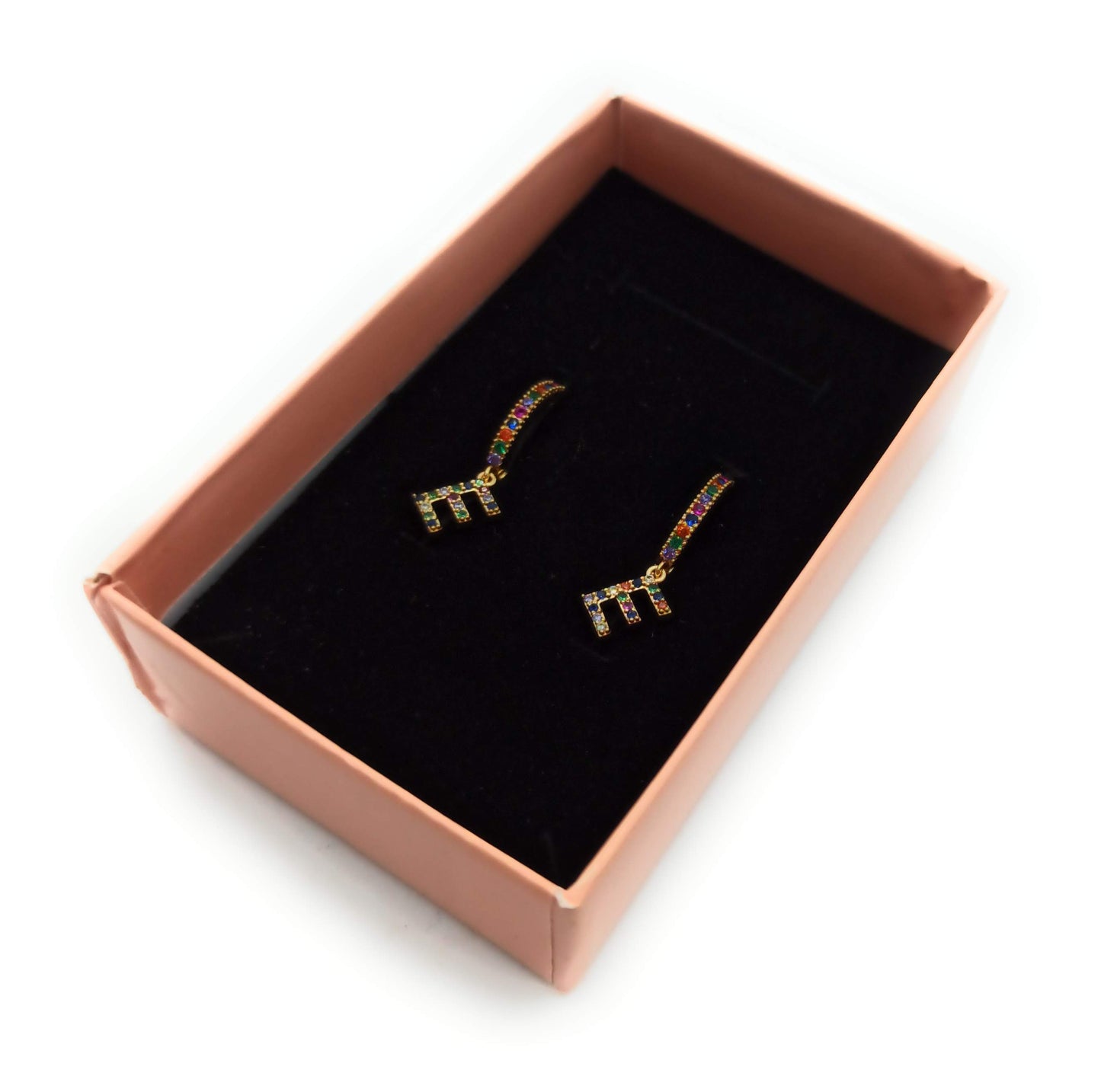 Pendientes Letras Colgantes de Aro · Inicial E