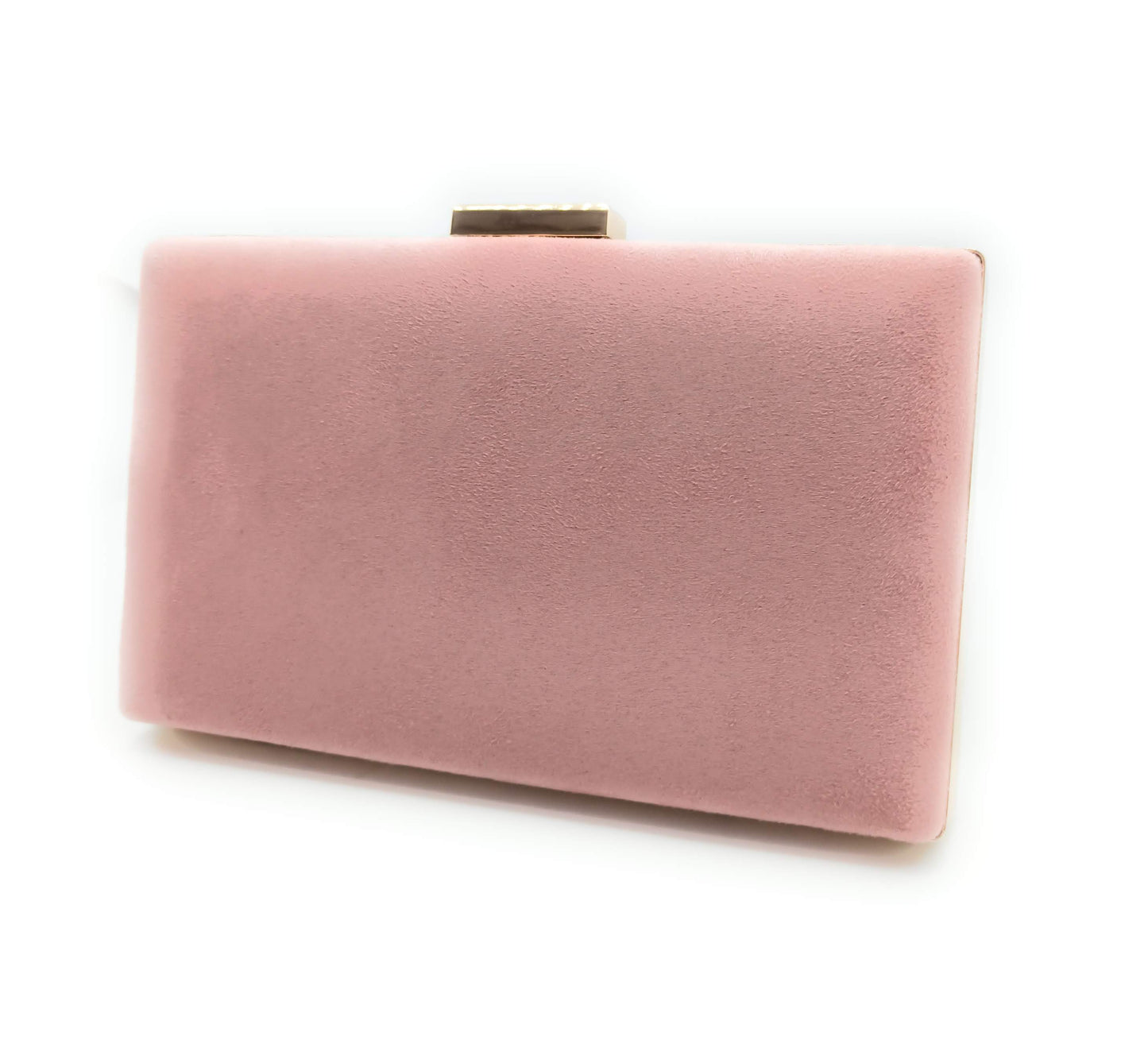 Cartera De Mano Bolso Fiesta Rectangular · Ante Rosa Viejo, Oro